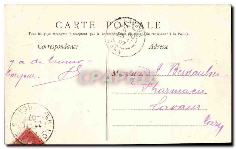 CPA Lourdes Vue generale du funiculaire — Verso