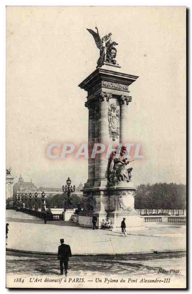 Paris CPA Art decoratif a Paris Un pylone du pont Alexandre III