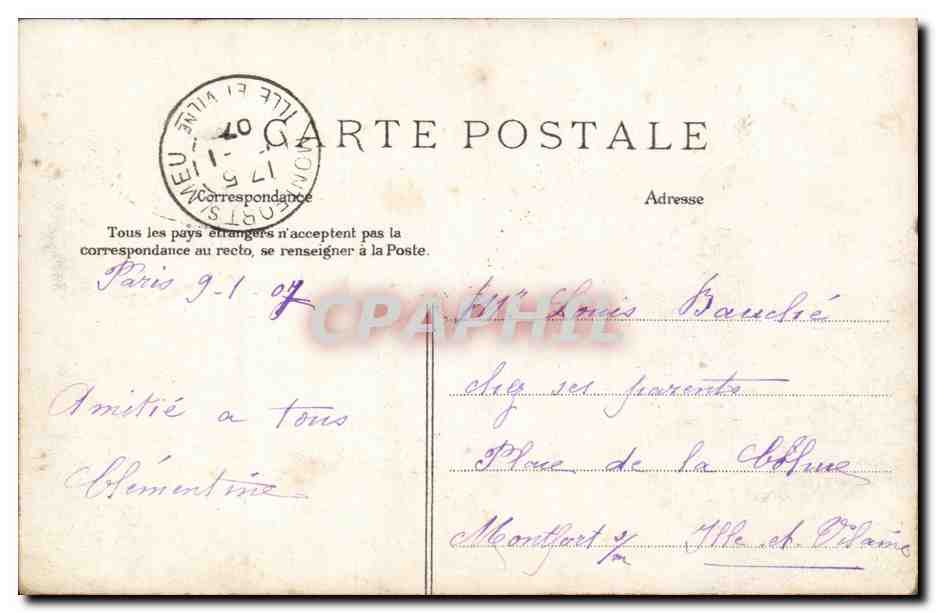 Paris CPA Boulevard des CApucines — Rückseite