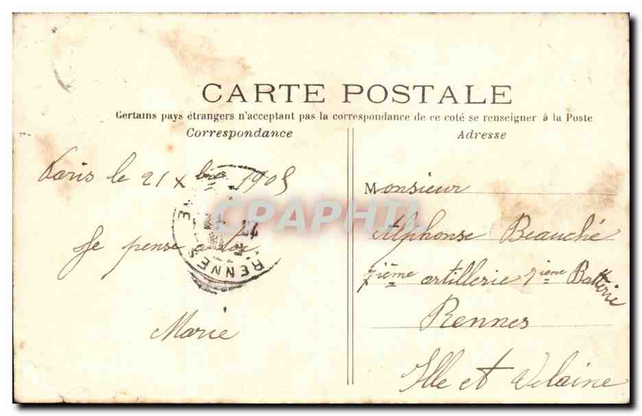 Paris CPA Avenue du bois de Boulogne — Rückseite