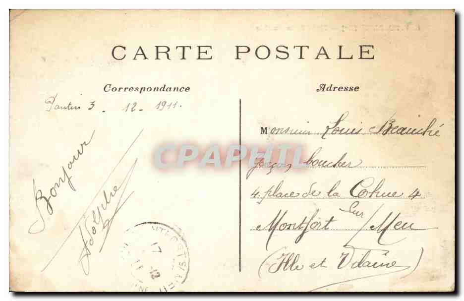 Paris CPA Place de la Bastille — Verso