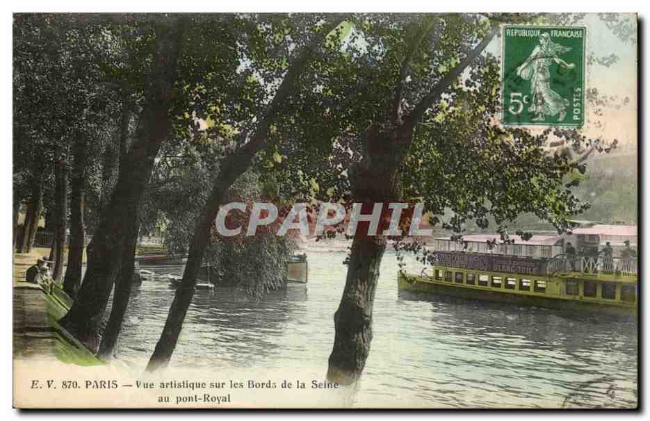 Paris CPA Vue artistique sur les Bords de la Seine au pont Royal