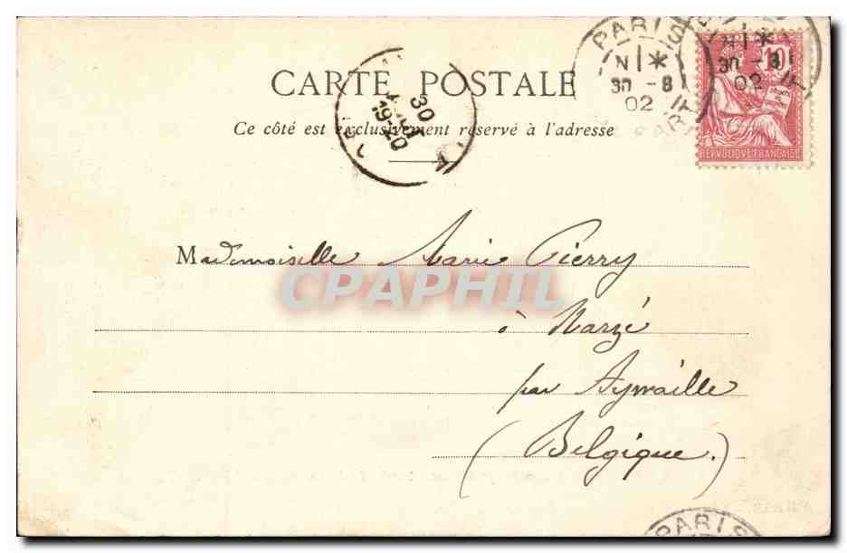Paris CPA Boulevard des CApucines le cafe de la paix et le grand hotel — Verso