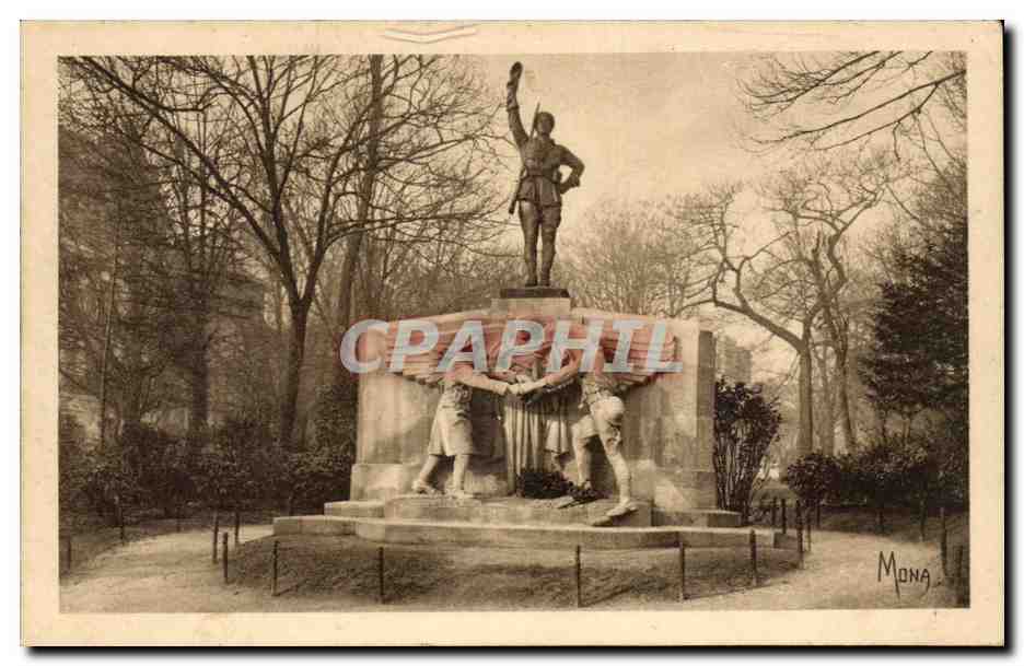 Paris CPA Monument des volontaires americains morts pour la France 