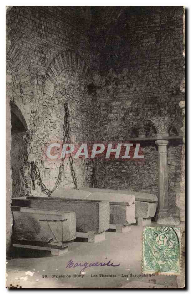Paris CPA Musee de Cluny Les thermes Le sarcophage