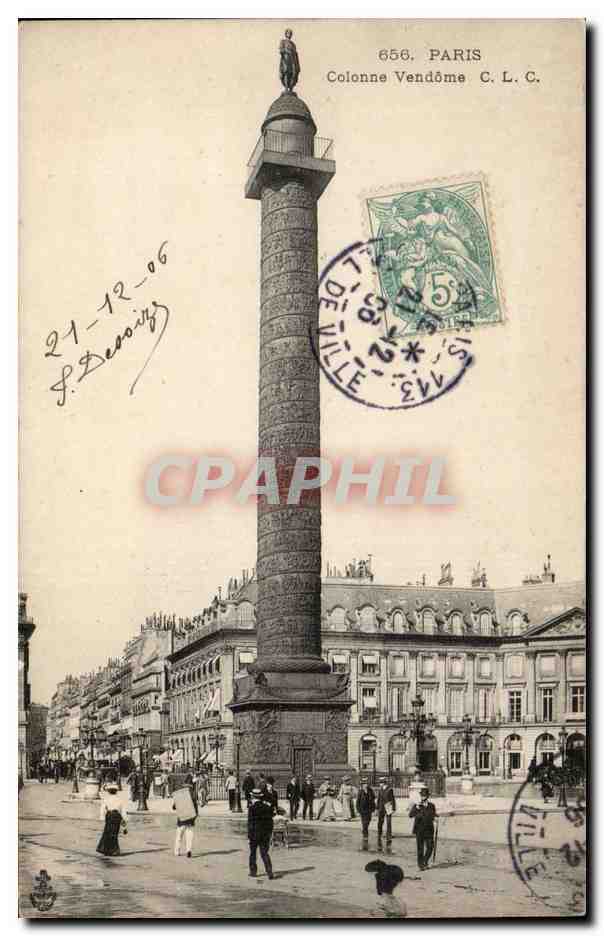 Paris CPA Colonne vendome