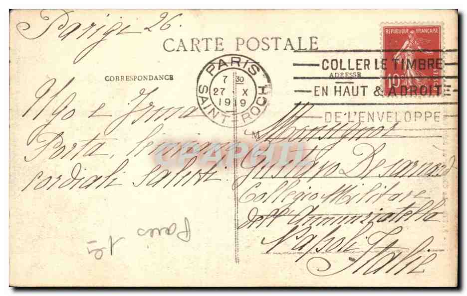 Paris CPA Clocher de Saint Germain l'auxerrois — Verso