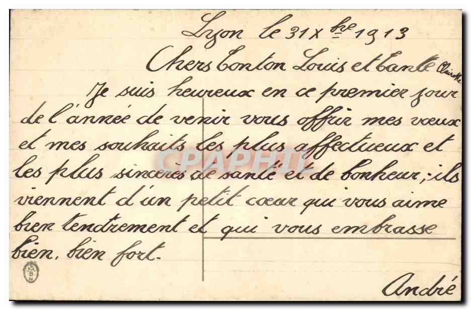 CPA Fantaisie Bonne annee — Verso