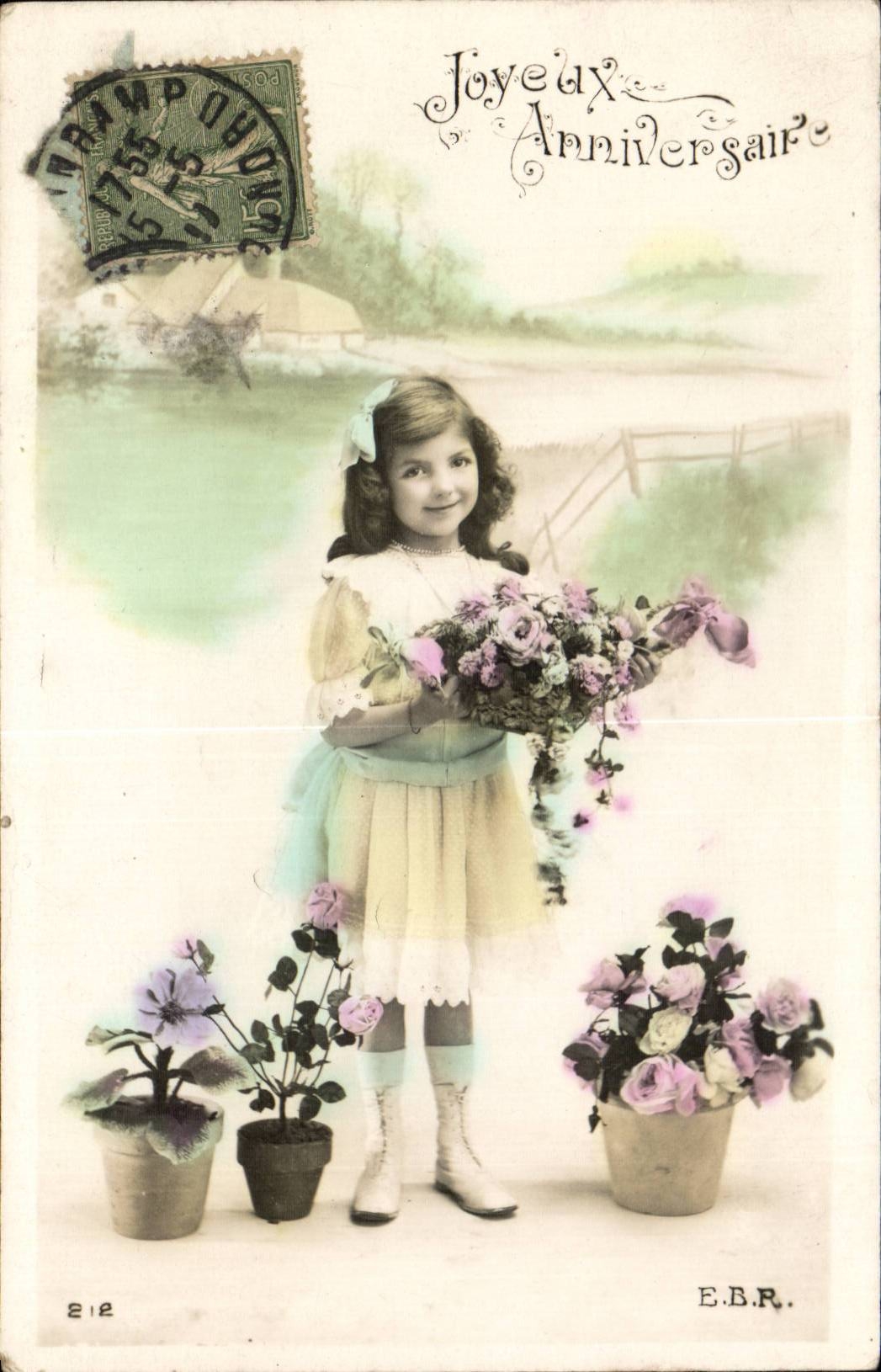 CPA Fantaisie Enfant Joyeux Anniversaire