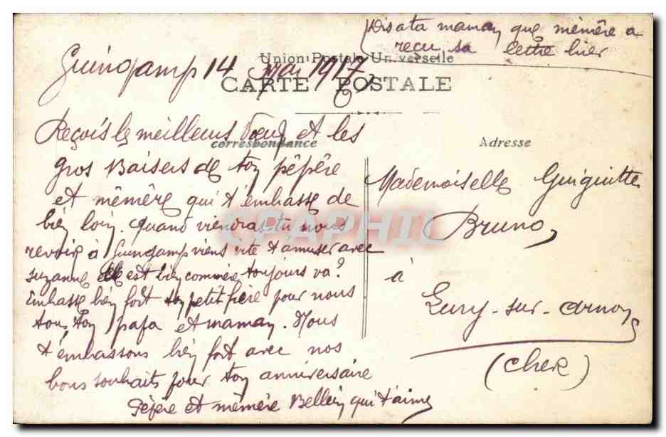 CPA Fantaisie Enfant Joyeux Anniversaire — Rückseite