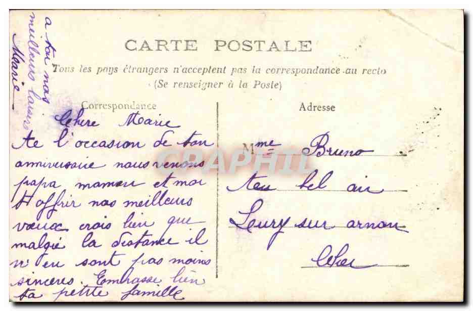 CPA Fantaisie Femme — Verso