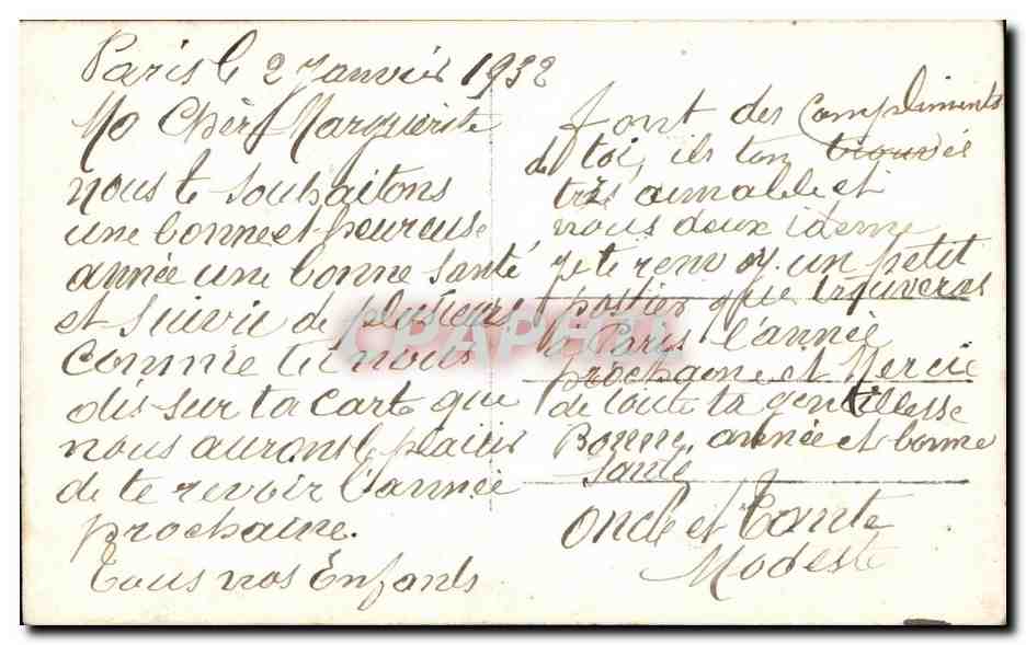 CPA Fantaisie Homme Bonne annee — Verso