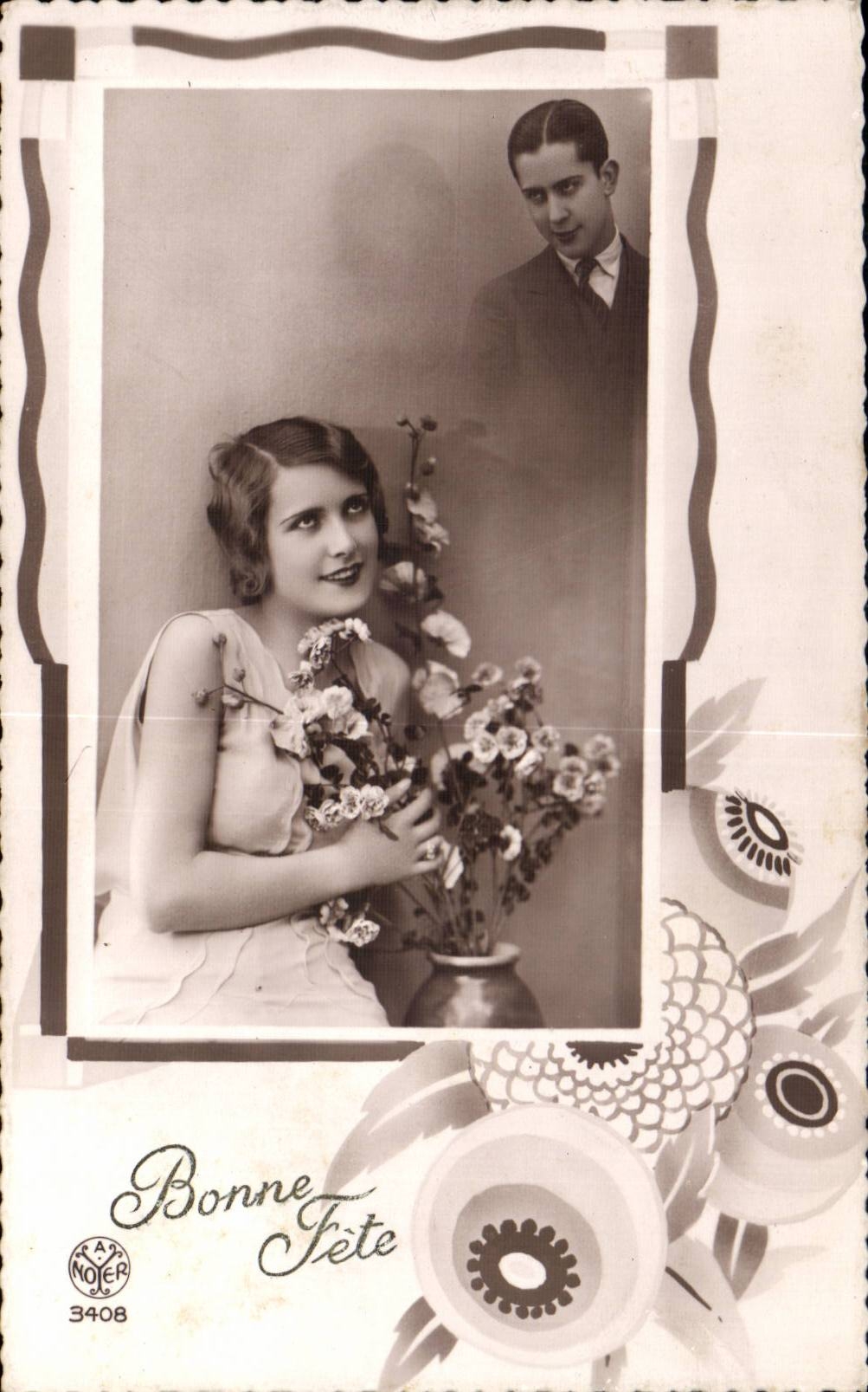 CPA Fantaisie Femme Bonne fete