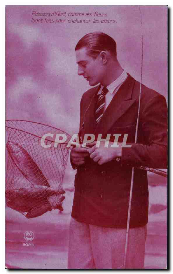 CPA Fantaisie Homme et epuisette