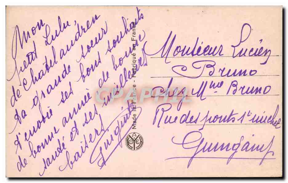 CPA Fantaisie Enfants — Verso