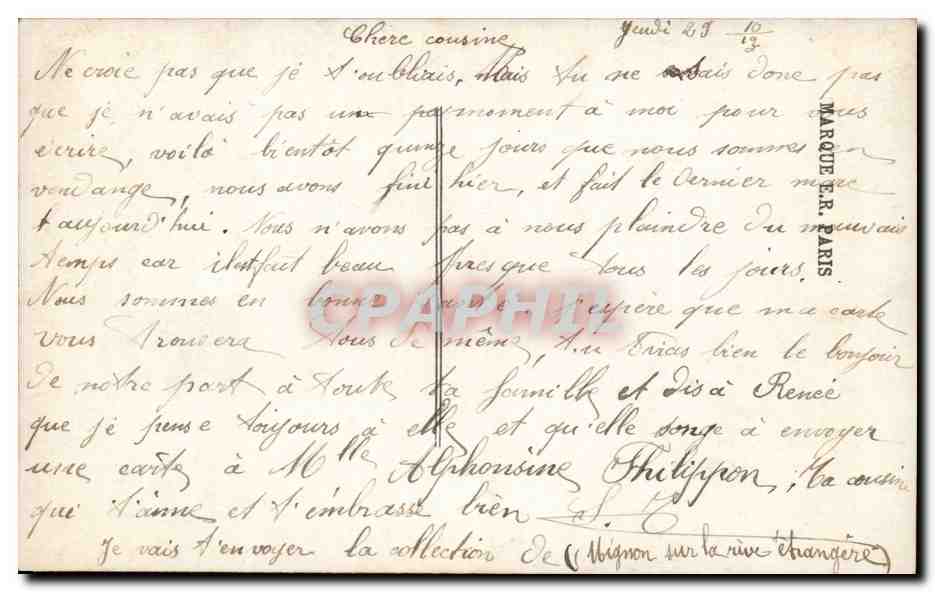 Mignon — jeune femme avec mandoline près d'un rivage — Mignnon, n°195 — Rückseite