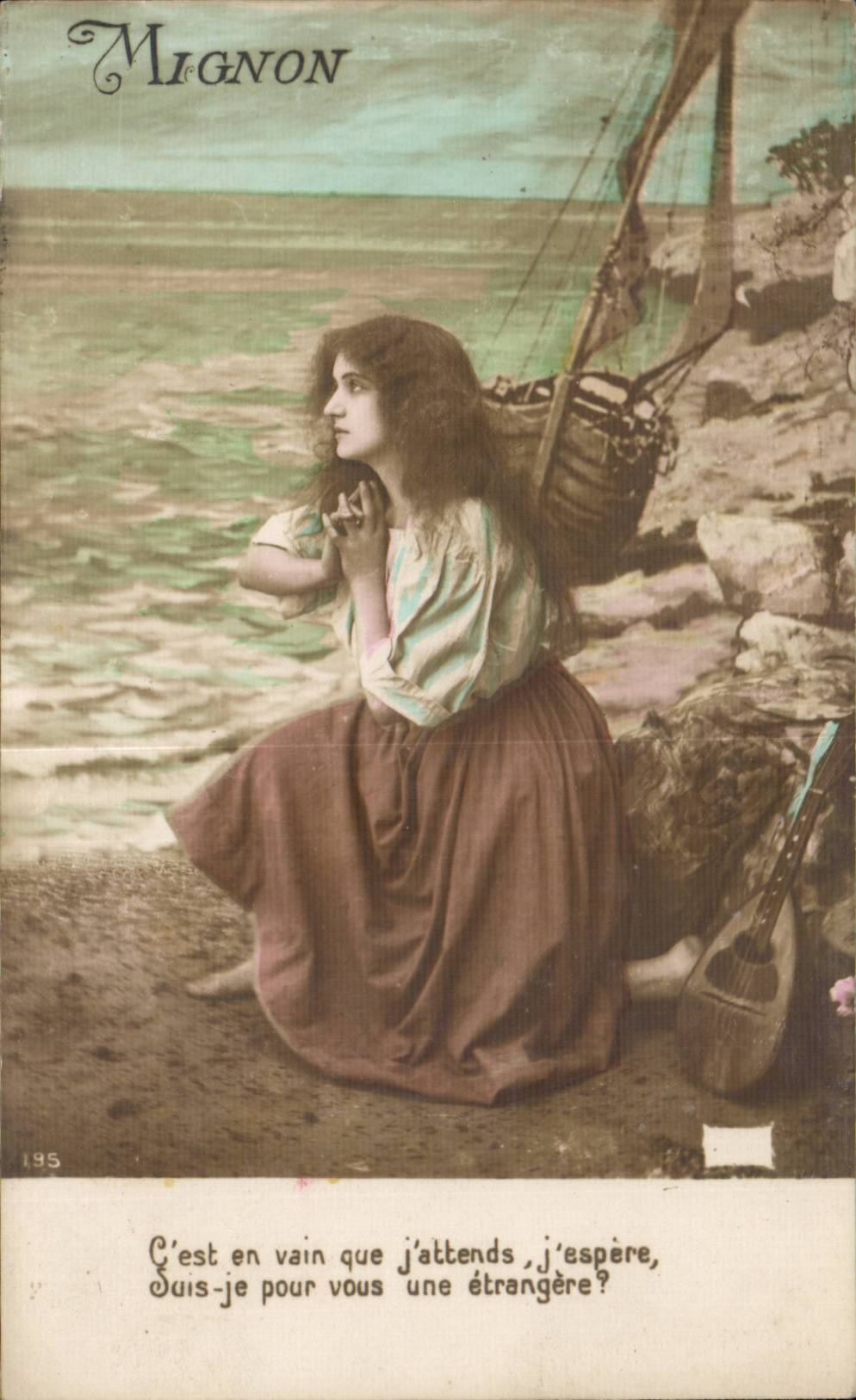 Femme à la mandoline — plage — Mignon, n°195