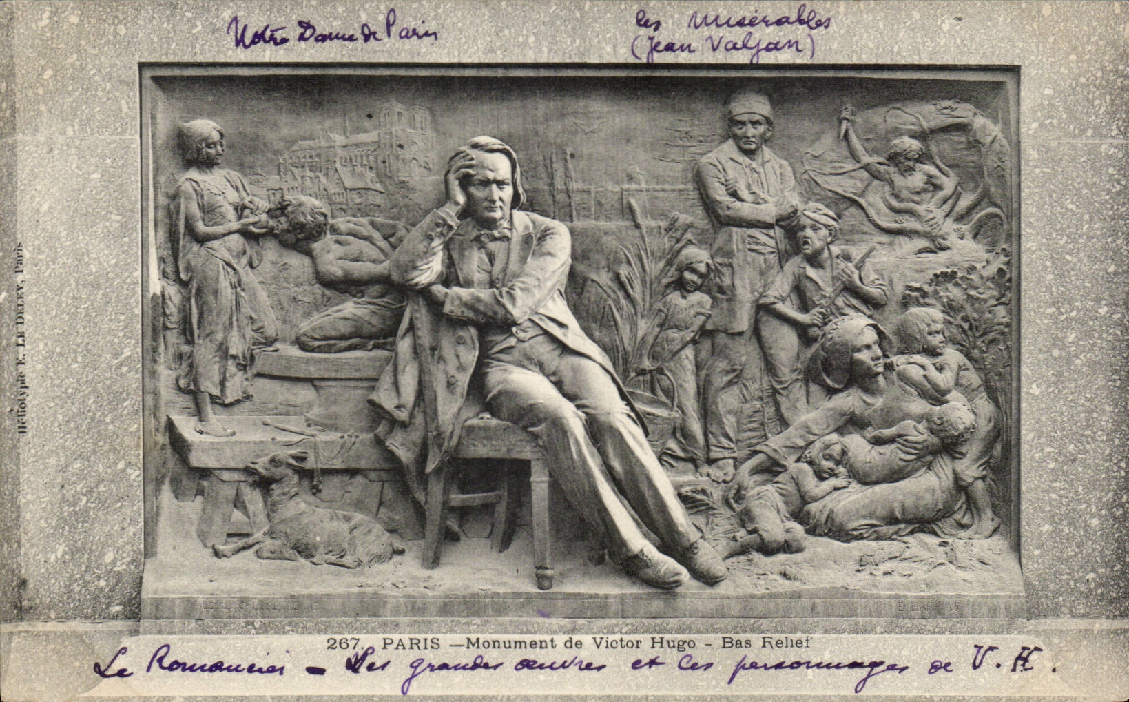 Paris cPA Monument de Victor Hugo Bas relief