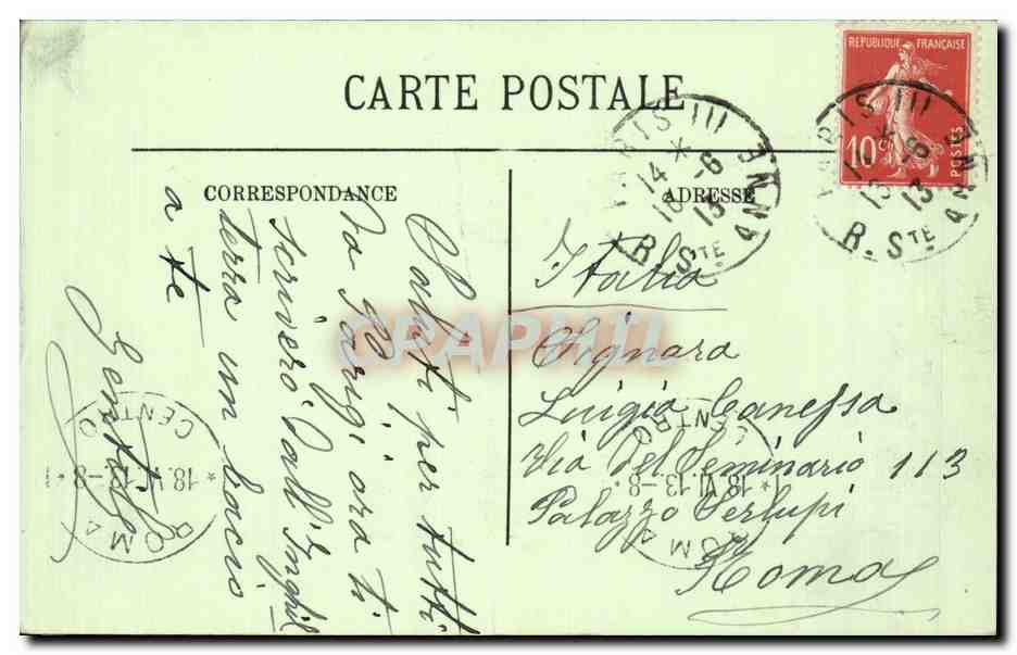 Paris CPA La Madeleine et la rue Royale — Verso