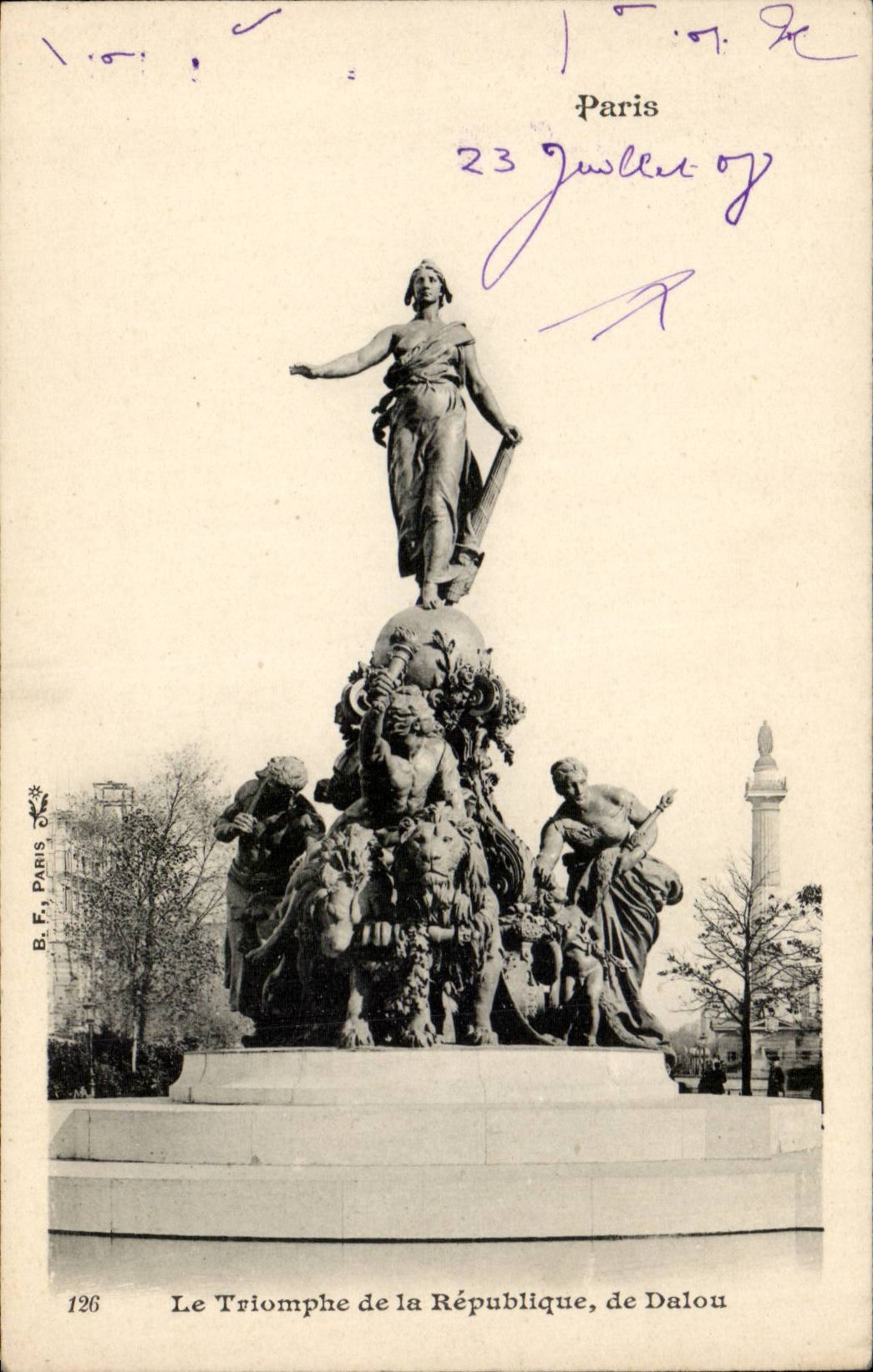 Paris CPA TRiomphe de la Republique de DAlou