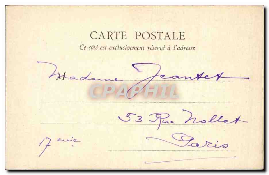 Paris CPA TRiomphe de la Republique de DAlou — Verso