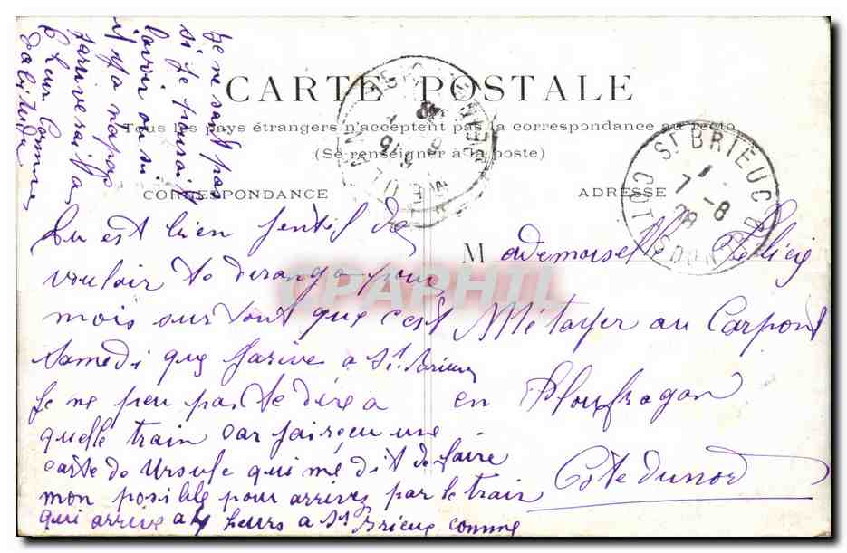 Paris CPA place St Germain l'auxerrois — Verso