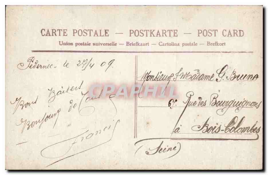 Fantaisie - Bebe- baby - Chubby infant hanging from telephone pole - CPA  — Rückseite