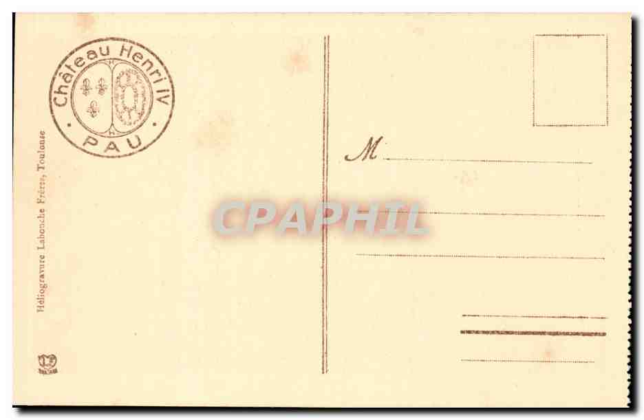 Pau - Château Henri IV - Salon de Famille — Héliogravure, n°9 — Verso