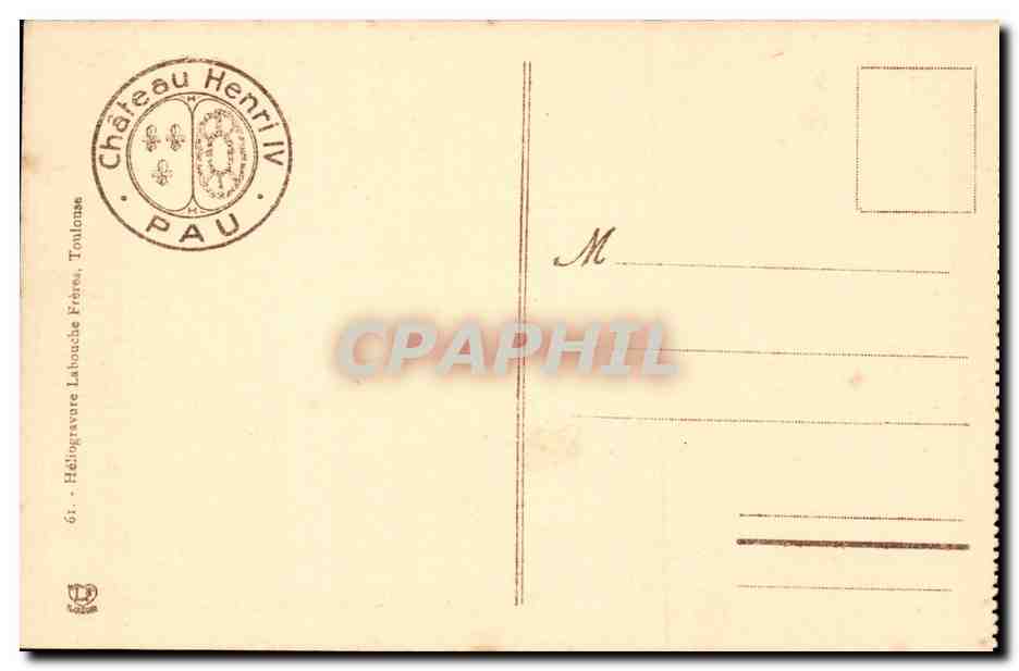 Pau - Chateau Henri IV - Le Berceau de Henri IV - CPA  — Verso