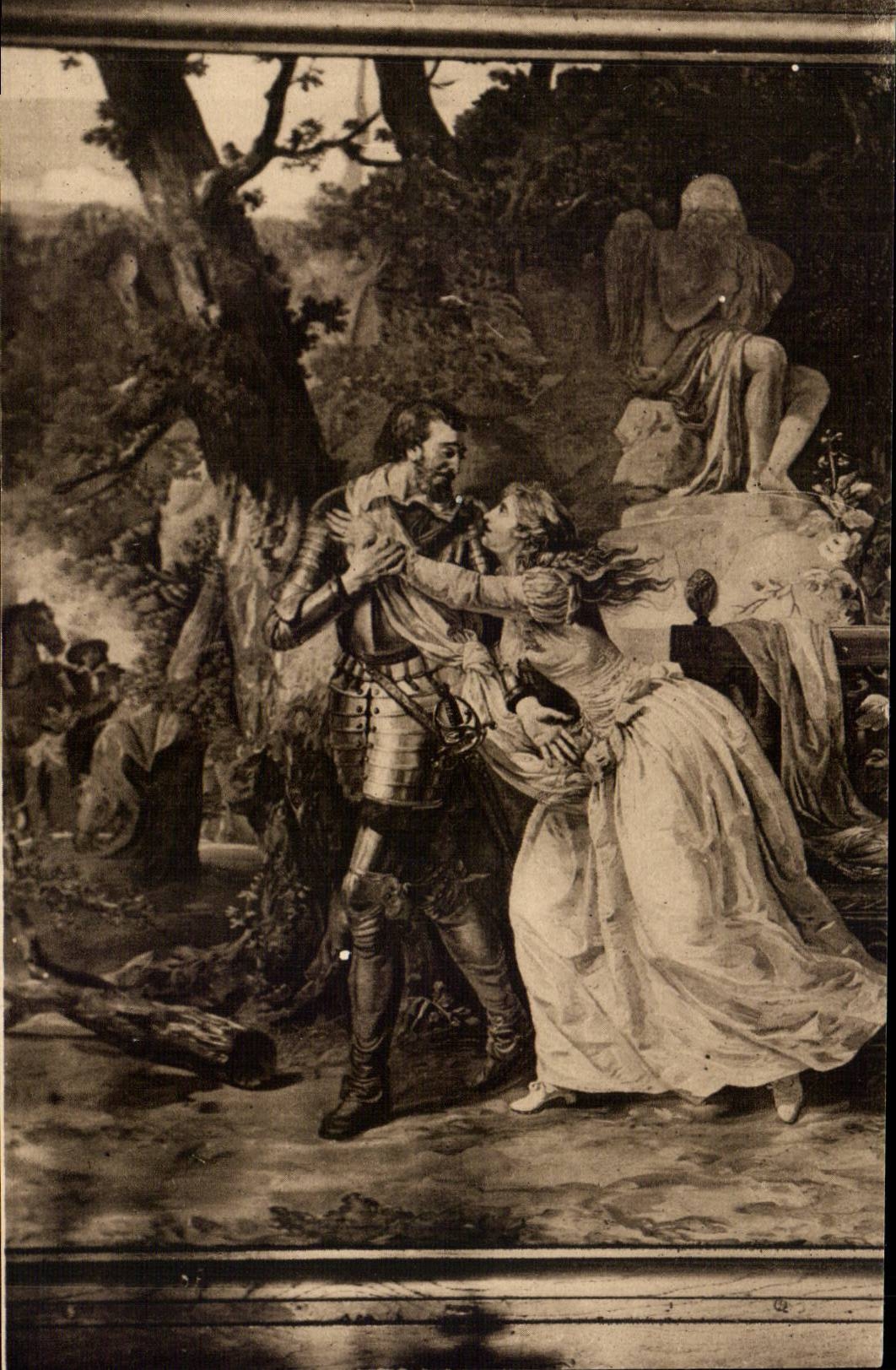 Schloss Henri IV — Wandteppich des Schlosses 18. Jahrhundert — Héliogravure Labouche Frères, Toulouse