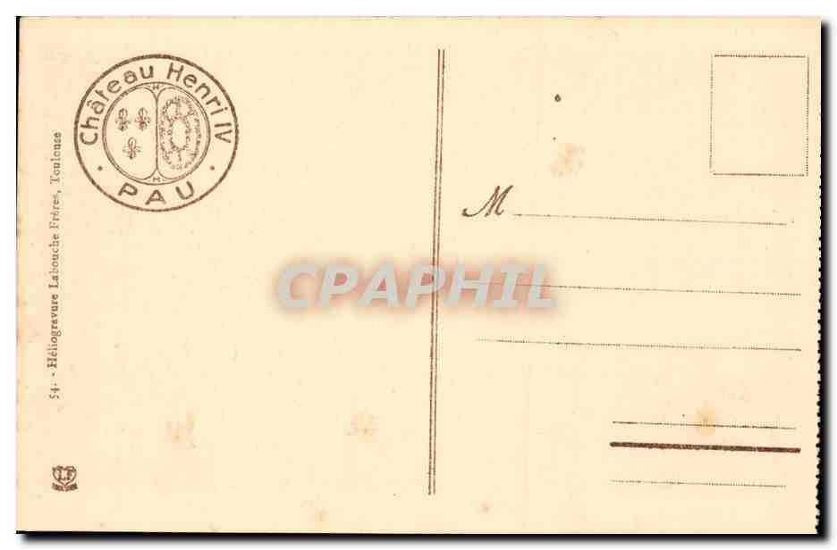 Pau - Chateau Henri IV - Salle des Officiers de Service - CPA  — Verso
