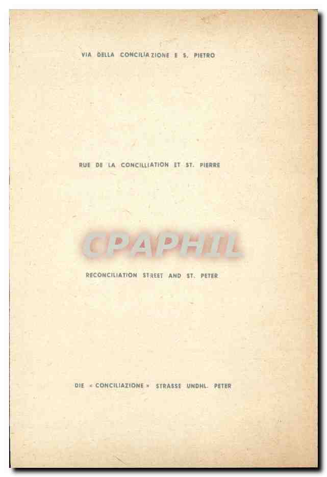 Italia - Italie - Roma - Rome - Via della Conciliaazone e S Pietro - - CPA  — Rückseite