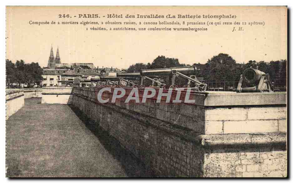 Paris - 7 - Hotel des Invalides - La Batterie Triomphal - Canons - CPA 