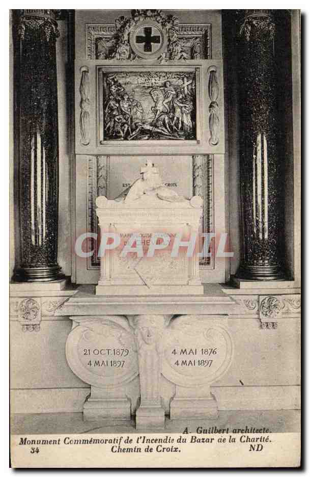 Paris - Monument Commemoratif de l'Incendie du Bazar de la Charite - CPA 