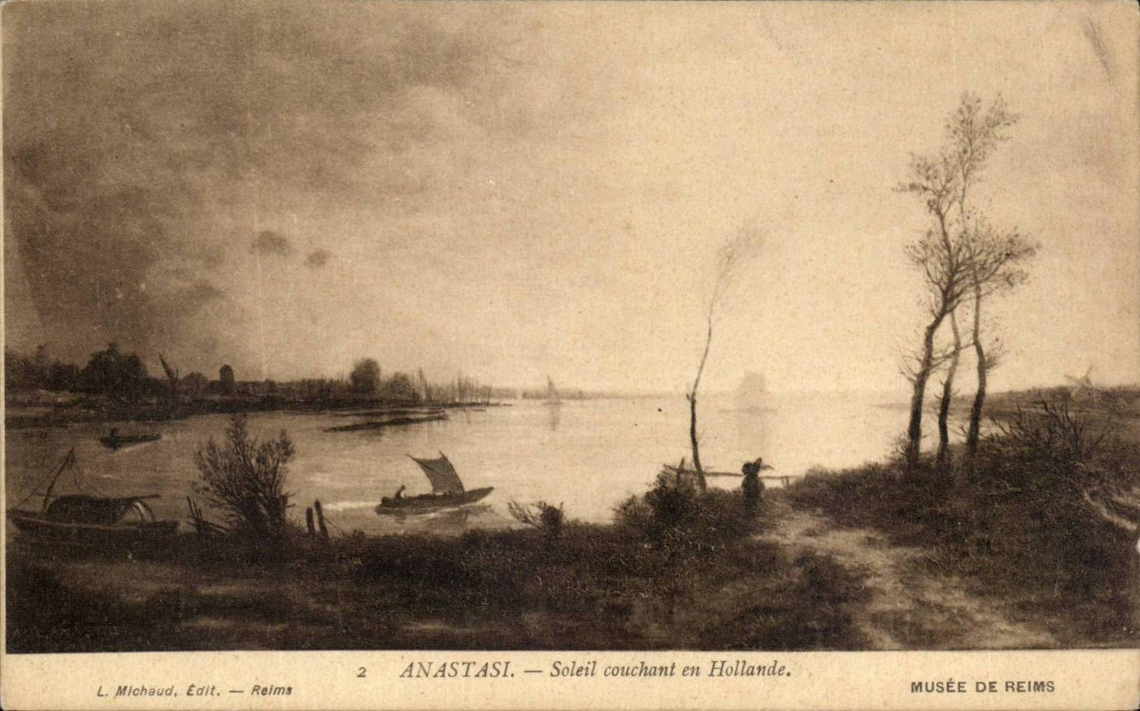 Soleil couchant en Hollande — Anastasi — L. Michaud, Edit. — Reims, n°2