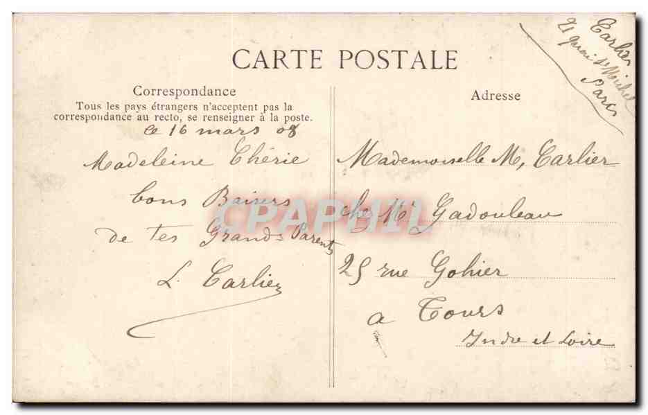 Fantaisie - Enfant - Little girl with big bow in hair CPA  — Verso