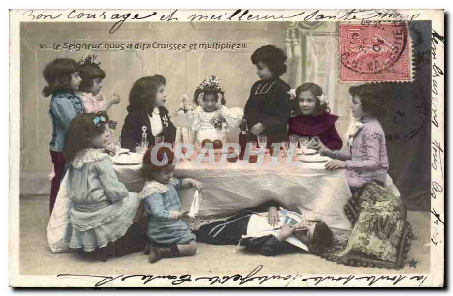 CPA FAntaisie Enfants Mariage