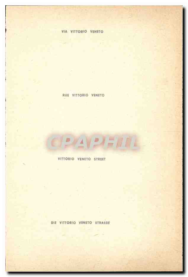 Italia - Italie - Roma - Rome - Via Vittorio Veneto - CPA  — Rückseite