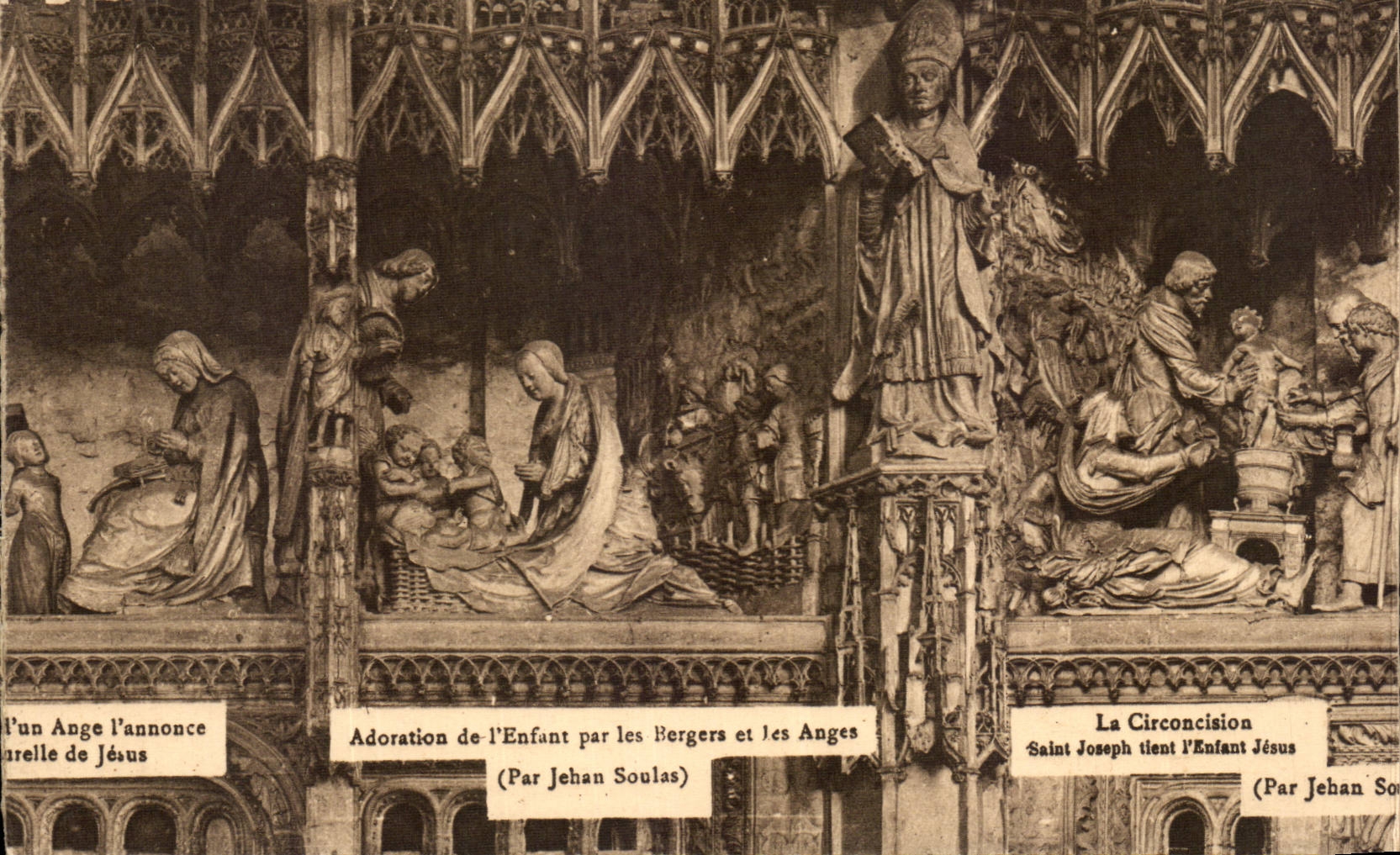 Scènes religieuses — sculptures de Jehan Soulages — cathédrale de Chartres - Recto