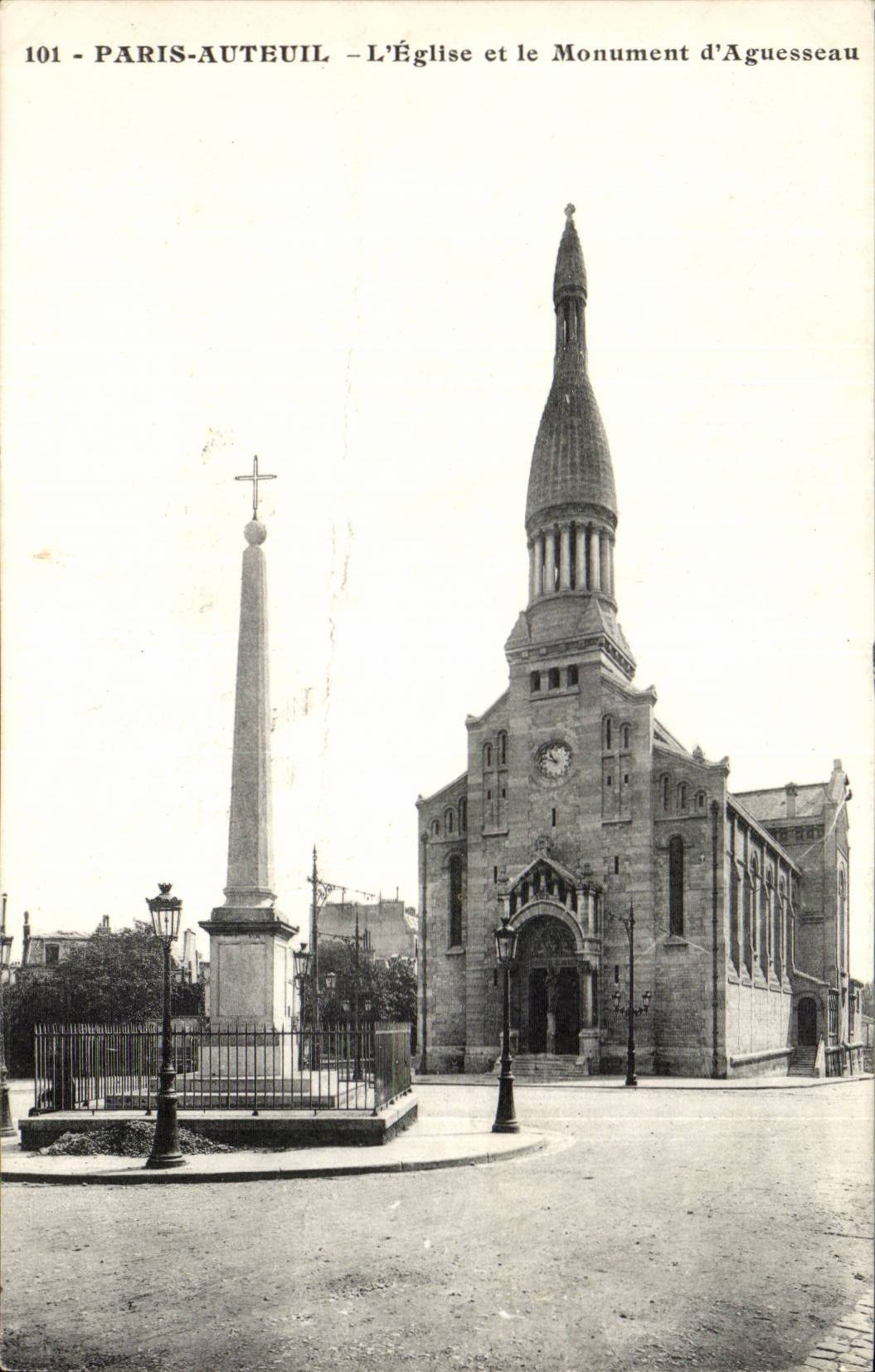 Paris - 16 - Auteil - Monument d'Aguesseau - Eglise - CPA 