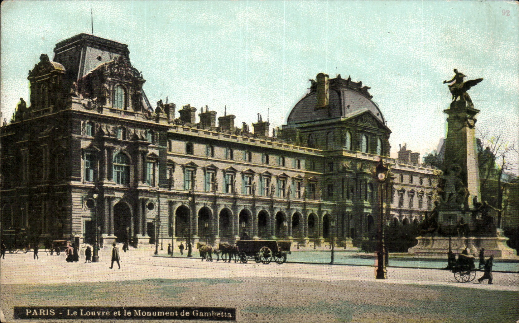 Paris - 5 - Le Louvre et le Monument de Gambetta - CPA 