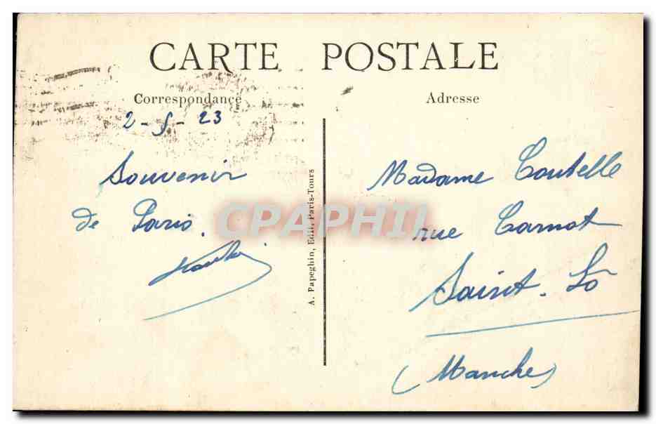 Paris - 1 - L'Arc de Triomphe du Carrousel - CPA  — Verso