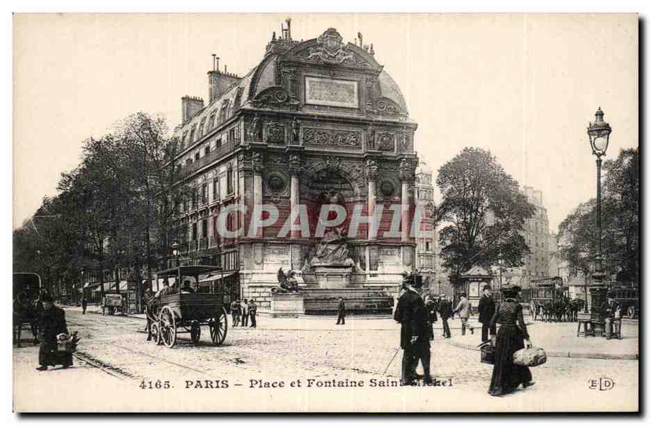 Paris - 4 - Place et Fontaine Saint Michel - CPA 