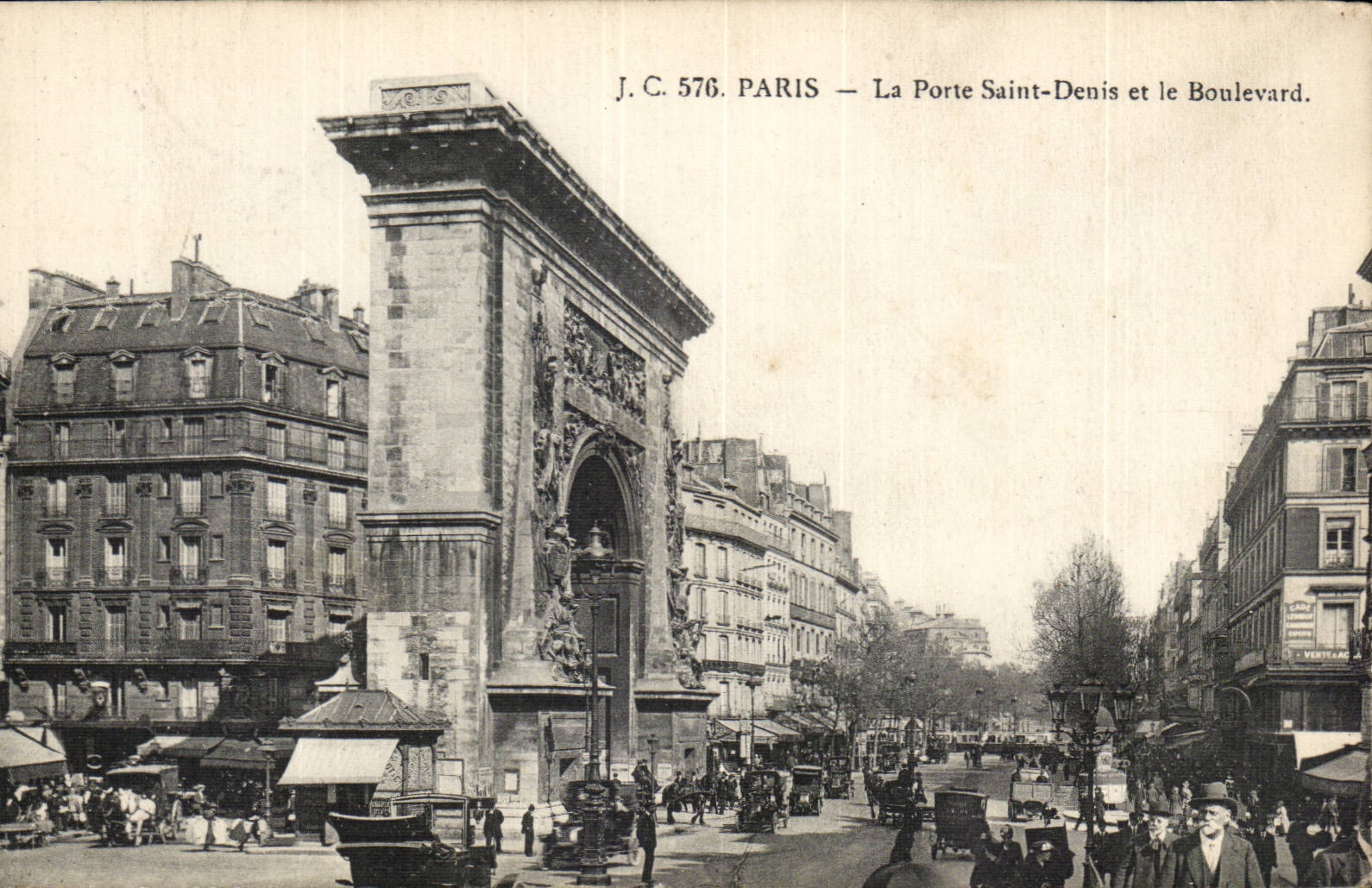 Paris - 10 - Porte Saint Denis et le Boulevard - CPA 