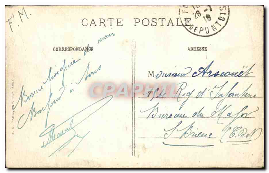 Paris - 10 - Porte Saint Denis et le Boulevard - CPA  — Verso