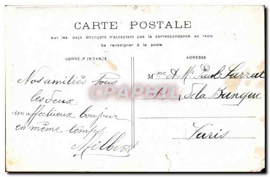 Paris - 8 - L'Obelisque - CPA  — Rückseite