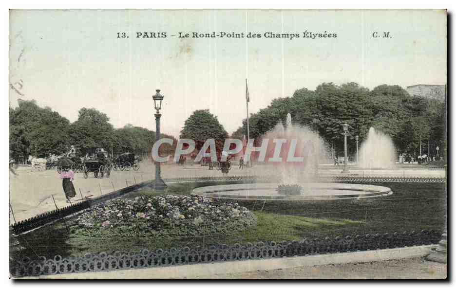 Paris - 8 - Le Rond Pont des Champs Elysees - CPA 