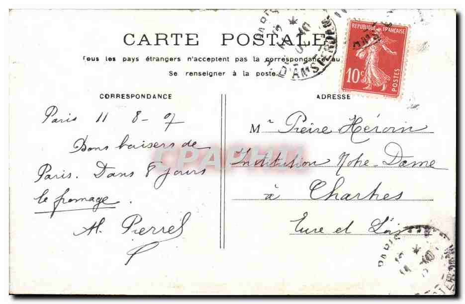 Paris - 4 - Notre Dame - CPA  — Rückseite