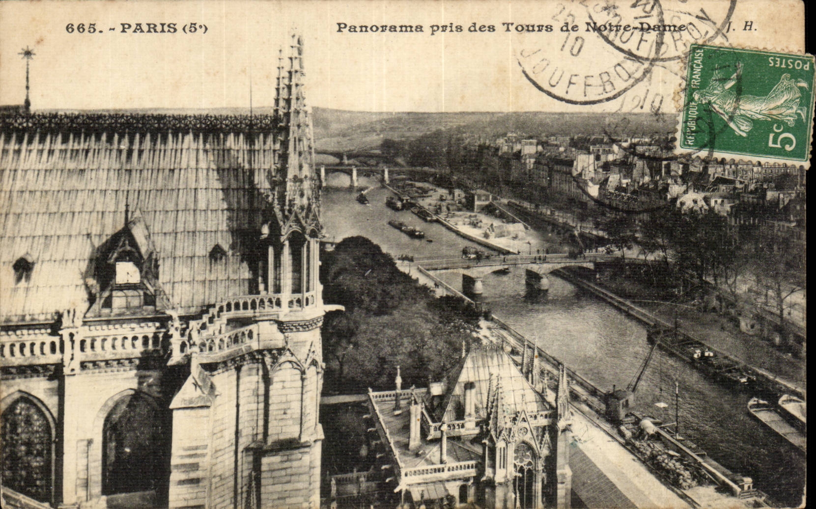Paris - 5 - Panorama pris des Tours de Notre Dame - CPA 