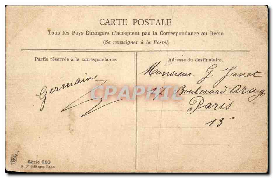 Fantaisie - Couple - Retour des Champs - mouton - sheep - CPA  — Rückseite